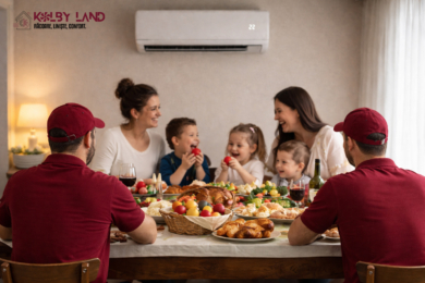 Echipa Kolby Land Botoșani la masa de Paște în familie cu aer condiționat în locuință